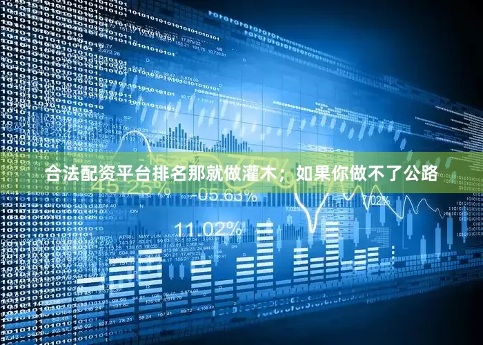 合法配资平台排名那就做灌木；如果你做不了公路